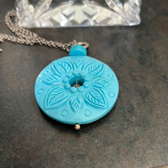 🇮🇹 Italian turquoise coloured pendant on Italian Sterling Silver 925 chain - Picture 4 of 12